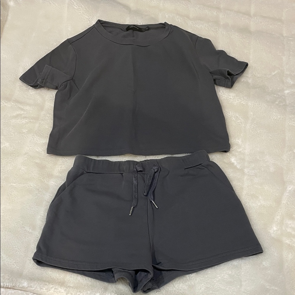 Gray Women's Shorts Set